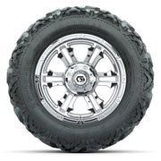 GTW Shogun Chrome 14 in Wheels with 25x10-14 Barrage Mud Tir - front view