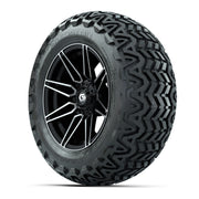 GTW® Stealth Gloss Black/Machined 14 in Wheels with 23x10-14 - 3/4 view