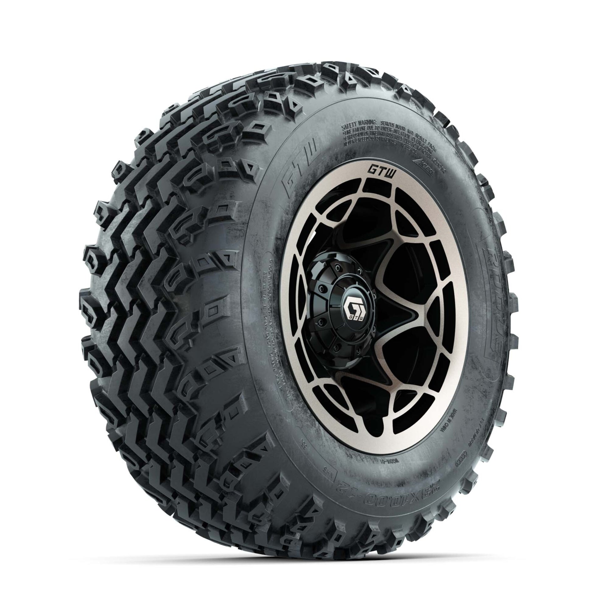 GTW® Nexus Black/Bronze 12 in Wheels with 23X10.00-12 Rogue All-Terrain Tires – Full Set