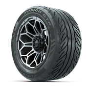 GTW® Bravo Matte Gray/Machined 14 in Wheels with 255/45-R14  - 3/4 view