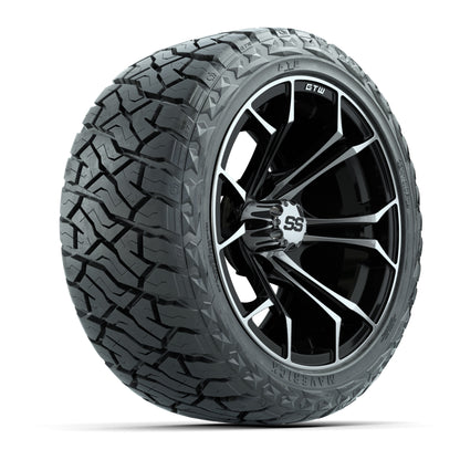 GTW Spyder Black/Machined 14 in Wheels with 23x10.00-R14 Maverick All-Terrain Tires – Full Set