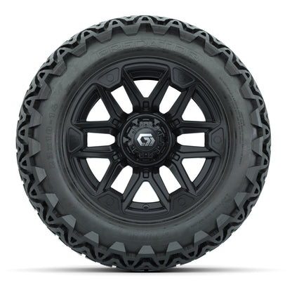 GTW® Graffiti Gloss Black 14 in Wheels with 23x10-14 Predato - front view