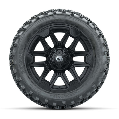 GTW® Graffiti Gloss Black 14 in Wheels with 23X10.00-14 Rogu - front view