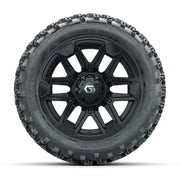 GTW® Graffiti Gloss Black 14 in Wheels with 23X10.00-14 Rogu - front view