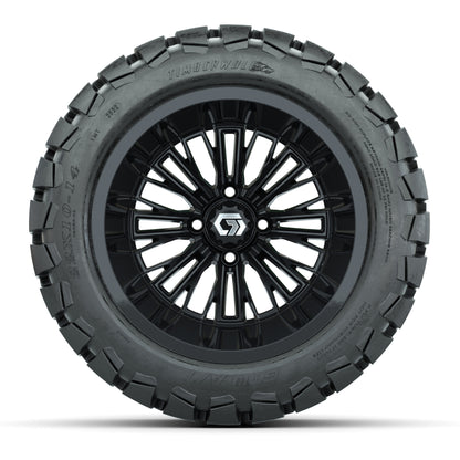 GTW Viper Gloss Black 14 in Wheels with 22X10-14 Timberwolf All-Terrain Tires – Full Set