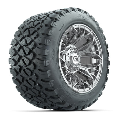 GTW® Stellar Chrome 12 in Wheels with 20X10-12 Nomad Steel Belt Radial All-Terrain Tires – Full Set