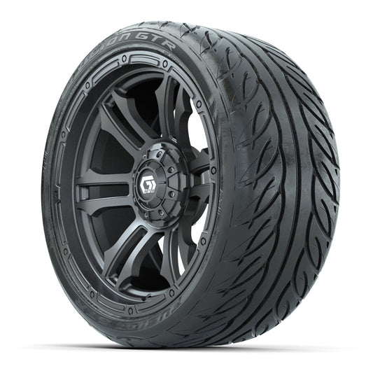 GTW® Shogun Gunmetal 15 in Wheels with 215/40-R15 Fusion GTR - 3/4 view