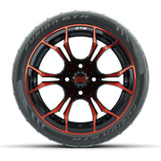 GTW Spyder Red/Black 14 in Wheels with 205/40-R14 Fusion GTR - front view