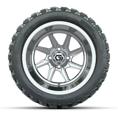 GTW Reaper Chrome 14 in Wheels with 23X10-R14 Nomad Steel Belt Radial All-Terrain Tires – Full Set