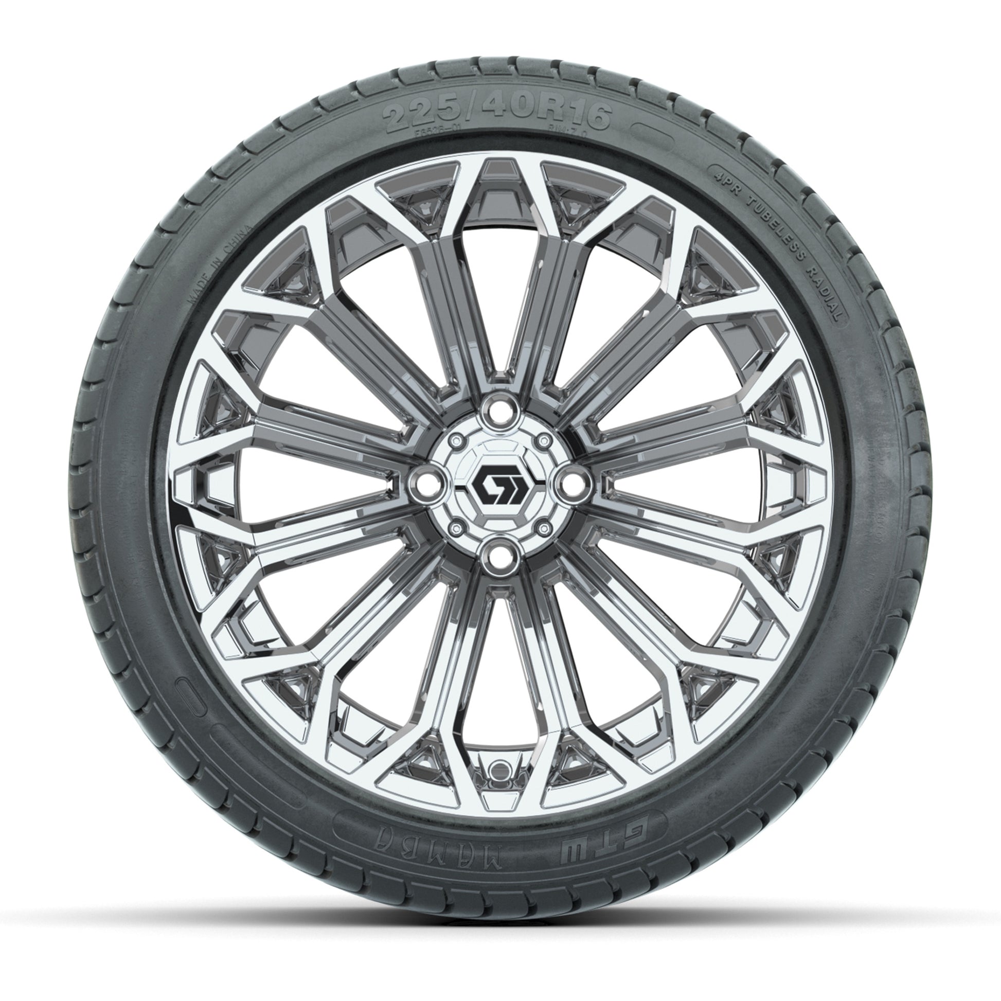 GTW Phantom Chrome 16 in Wheels with 225/40-R16 Mamba Street Tires – Full Set