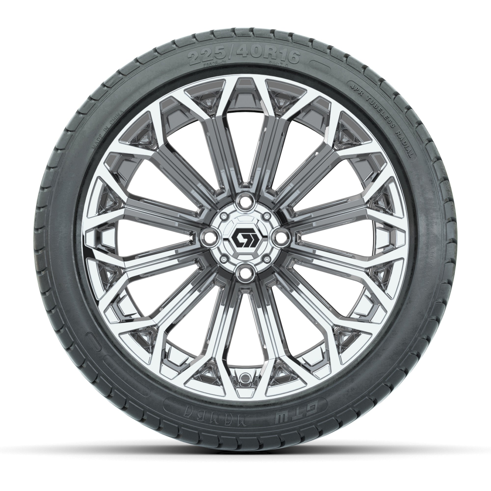 GTW Phantom Chrome 16 in Wheels with 225/40-R16 Mamba Street Tires – Full Set