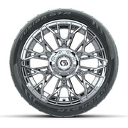 Set of (4) 14 in GTW® Stellar Chrome Wheels with 205/40-R14  - front view