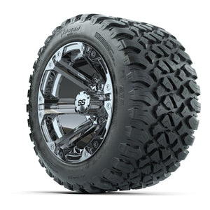GTW® Specter Chrome 12 in Wheels with 20X10-12 Nomad Steel Belt Radial All-Terrain Tires – Full Set