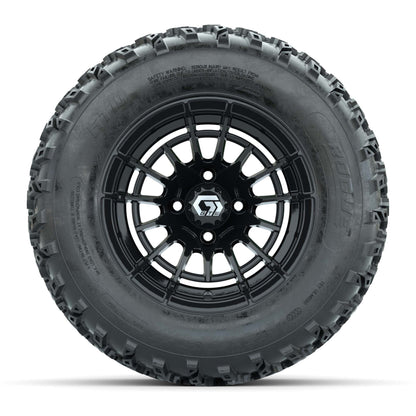 GTW® Boost Gloss Black 12 in Wheels with 23X10.00-12 Rogue All-Terrain Tires – Full Set