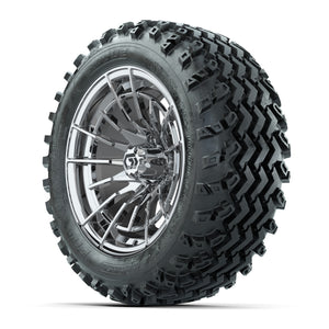 GTW® Boost Chrome 14 in Wheels with 23X10-14 Rogue All-Terra - 3/4 view