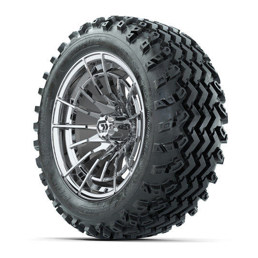 GTW® Boost Chrome 14 in Wheels with 23X10-14 Rogue All-Terra - 3/4 view
