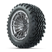 GTW® Boost Chrome 14 in Wheels with 23X10-14 Rogue All-Terra - 3/4 view