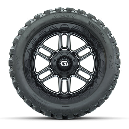 Set of (4) 14 in GTW® Titan Machined &amp; Black Wheels with - front view