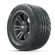 GTW® Shogun Gunmetal 14 in Wheels with 255/45-R14 Fusion GTR - 3/4 view