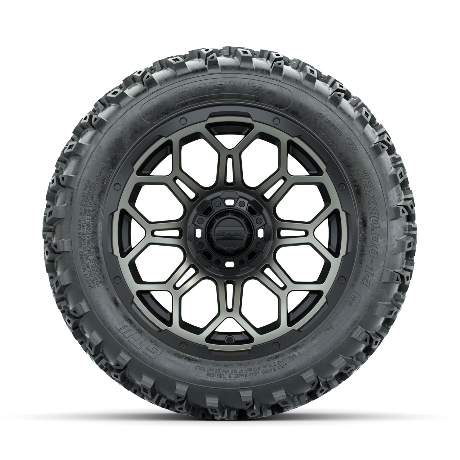 GTW Bravo Bronze/Black 14 in Wheels with 23x10.00-14 Rogue A - front view