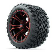 GTW Spyder Red/Black 14 in Wheels with 23x10-14 GTW Nomad Al - 3/4 view