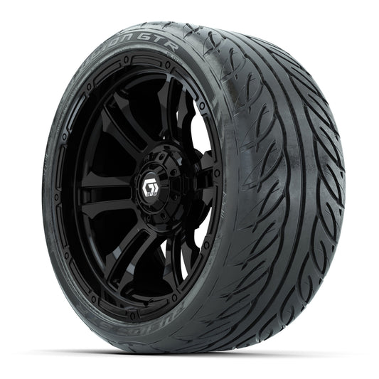 GTW® Shogun Gloss Black 15 in Wheels with 215/40-R15 Fusion  - 3/4 view