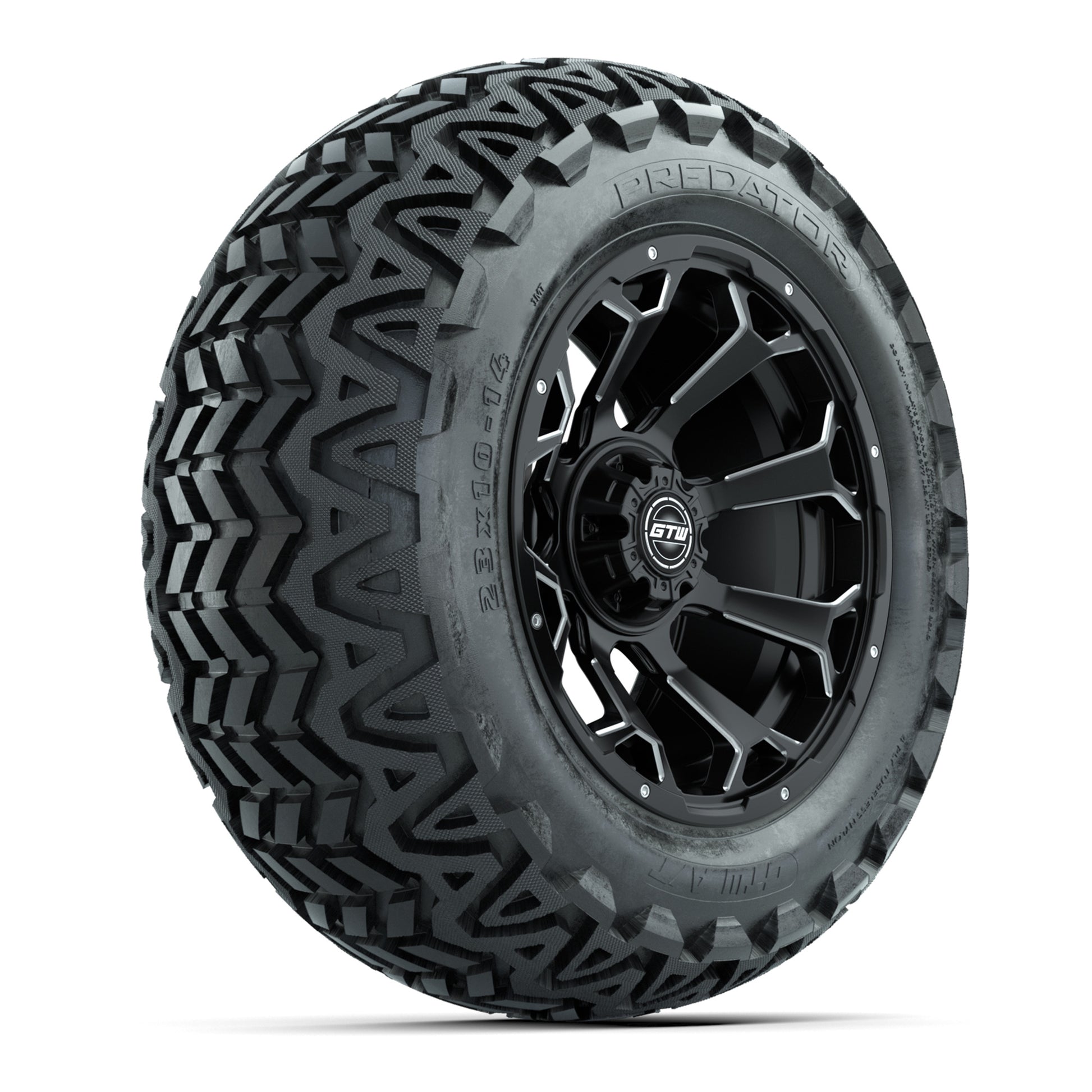 Set of (4) 14 in GTW Raven Wheels with 23x10-14 GTW Predator All-Terrain Tires