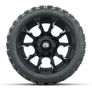 GTW® Diablo Gloss Black/Machined 14 in Wheels with 23X10-R14 - front view
