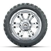 GTW® Shogun Chrome 14 in Wheels with 23X10-R14 Nomad Steel B - front view