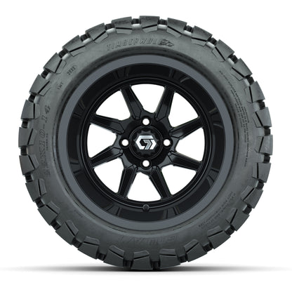 GTW Reaper Gloss Black 14 in Wheels with 22X10-14 Timberwolf All-Terrain Tires – Full Set