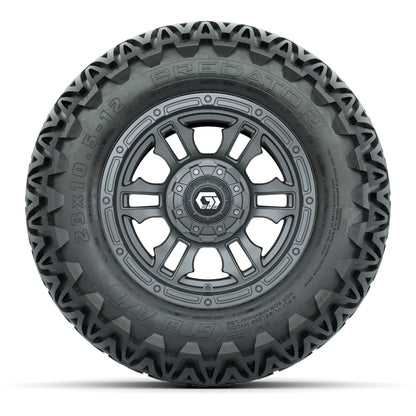 GTW® Shogun Gunmetal 12 in Wheels with 23X10.5-12 Predator All-Terrain Tires – Full Set