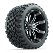 GTW® Tempest Black/Machined 14 in Wheels with 23X10-R14 Nomad Steel Belt Radial All-Terrain Tires – Full Set