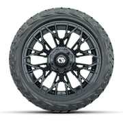 GTW Stellar Matte Black 14 in Wheels with 23x10.00-R14 Maver - front view