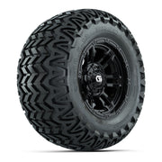GTW® Shogun Gloss Black 12 in Wheels with 23X10.5-12 Predator All-Terrain Tires – Full Set