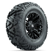 GTW Stellar Black 14 in Wheels with 25x10-14 Barrage Mud Tires – Full Set