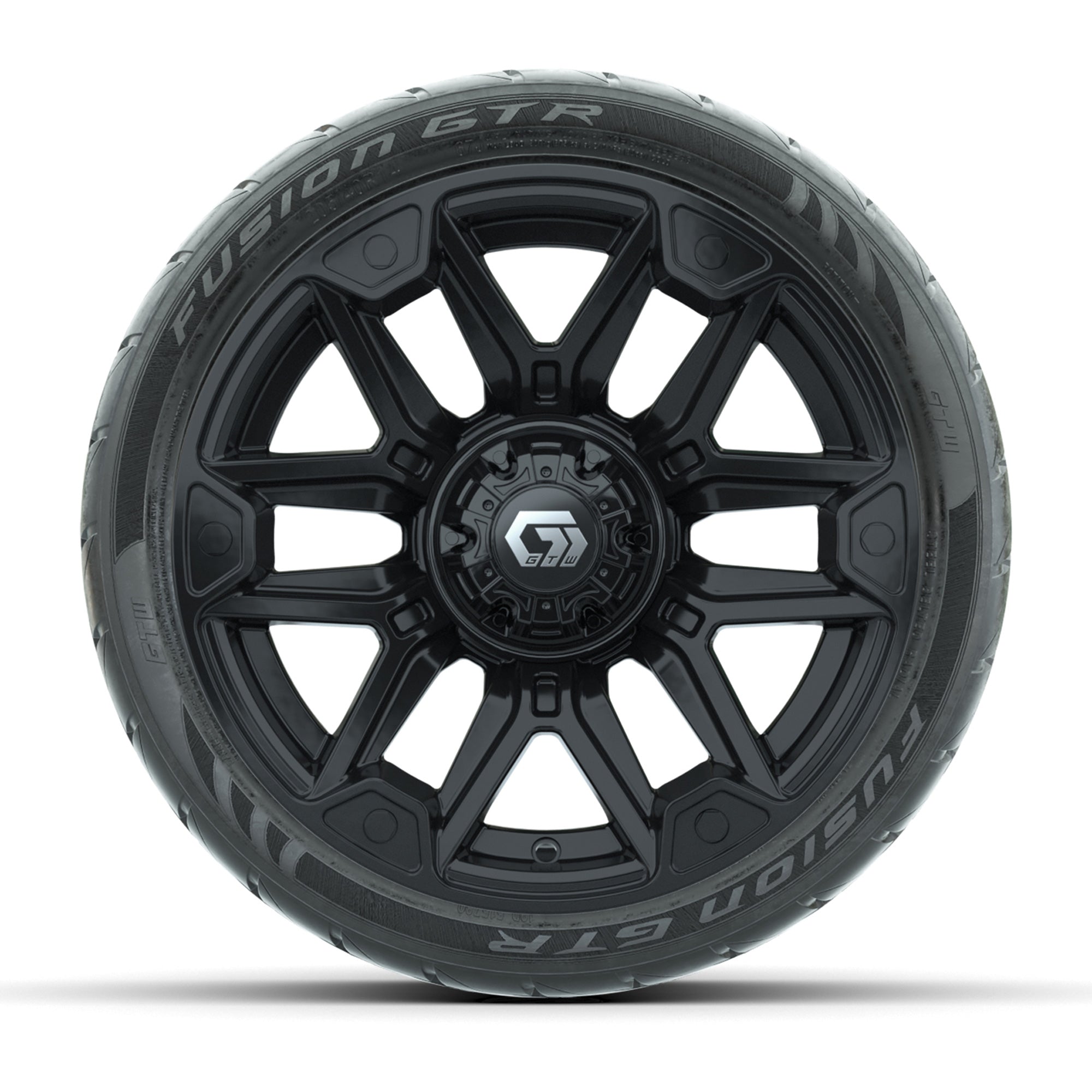 GTW® Graffiti Gloss Black 14 in Wheels with 205/40-R14 Fusio - 3/4 view
