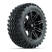 GTW® Stealth Black/Machined 14 in Wheels with 23X10-14 Rogue All-Terrain Tires – Full Set