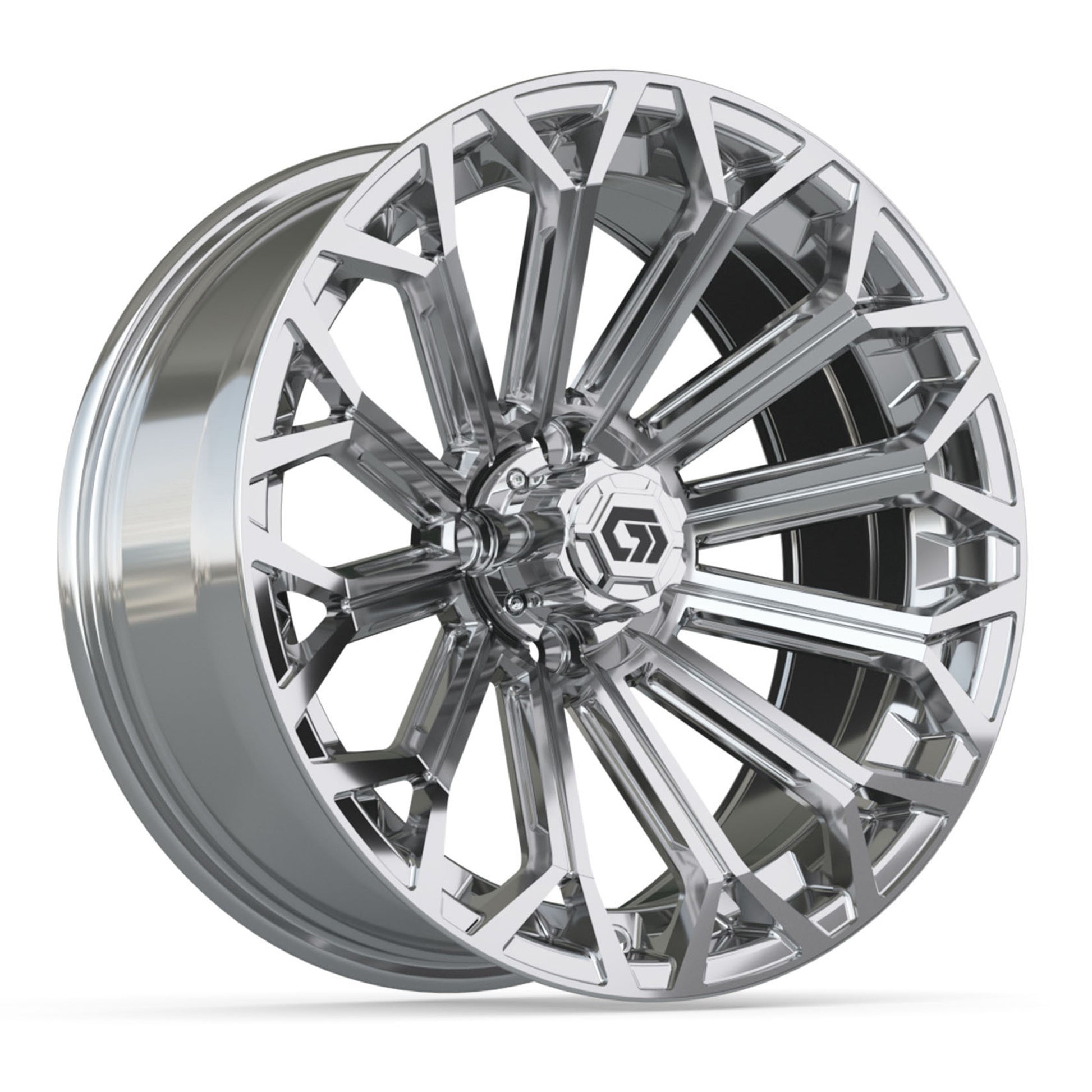 Phantom 16 inch GTW golf cart wheel - Chrome