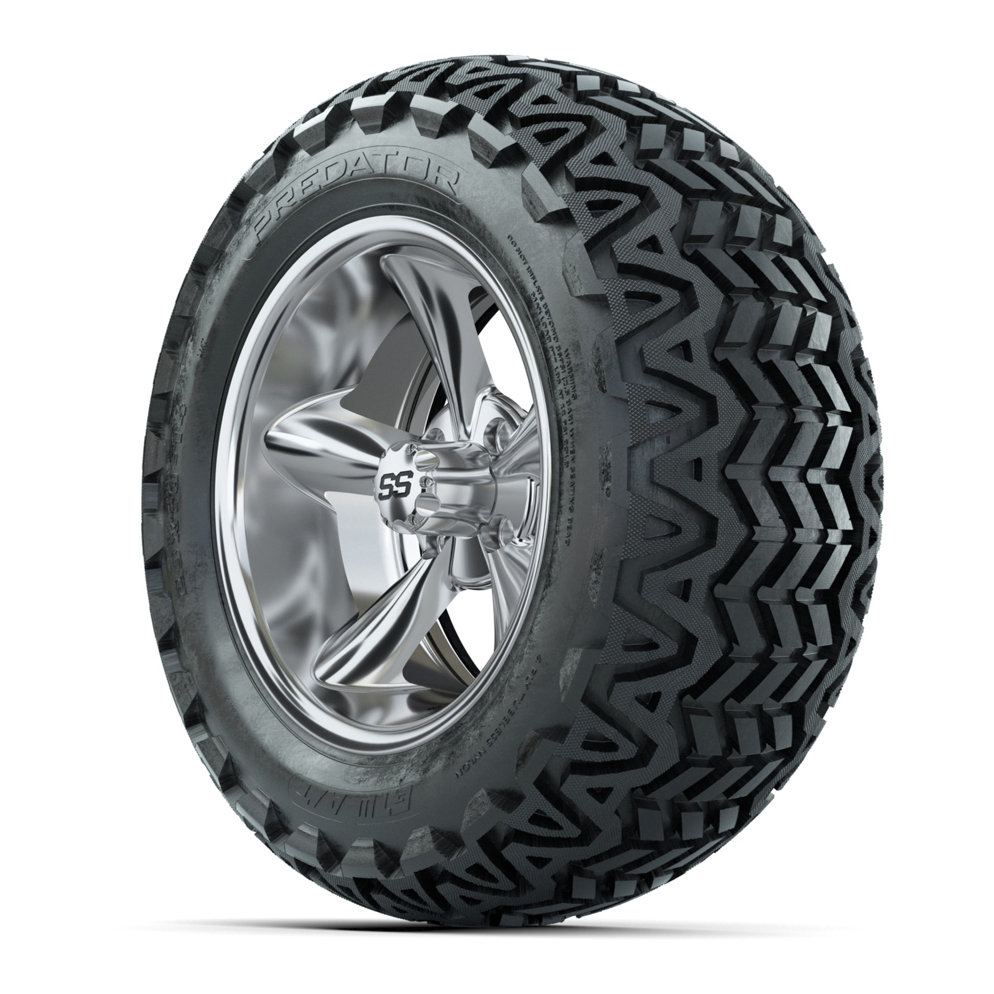 Set of (4) 14 in GTW Godfather Wheels with 23x10-14 GTW Pred - 3/4 view