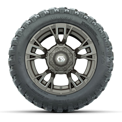 GTW® Vandal Bronze/Machined 12 in Wheels with 22X11-R12 Nomad Steel Belt Radial All-Terrain Tires – Full Set