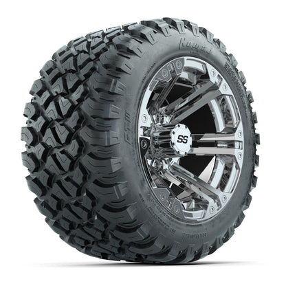 GTW® Specter Chrome 12 in Wheels with 22X11-R12 Nomad Steel Belt Radial All-Terrain Tires – Full Set