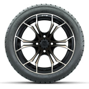 GTW Spyder Matte Black/Bronze 14 in Wheels with 225/30-14 Ma - front view