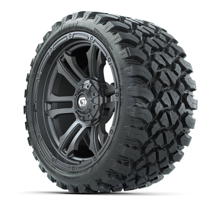 GTW® Shogun Gunmetal 15 in Wheels with 23x10-R15 Nomad Steel - 3/4 view