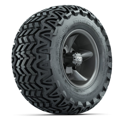 GTW Godfather Matte Gray 10 in Wheels with 20x10-10 Predator All-Terrain Tires – Full Set