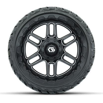 GTW Titan Black/Machined 14 in Wheels with 205/35-R14 Maveri - front view