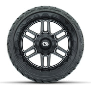 GTW Titan Black/Machined 14 in Wheels with 205/35-R14 Maveri - front view