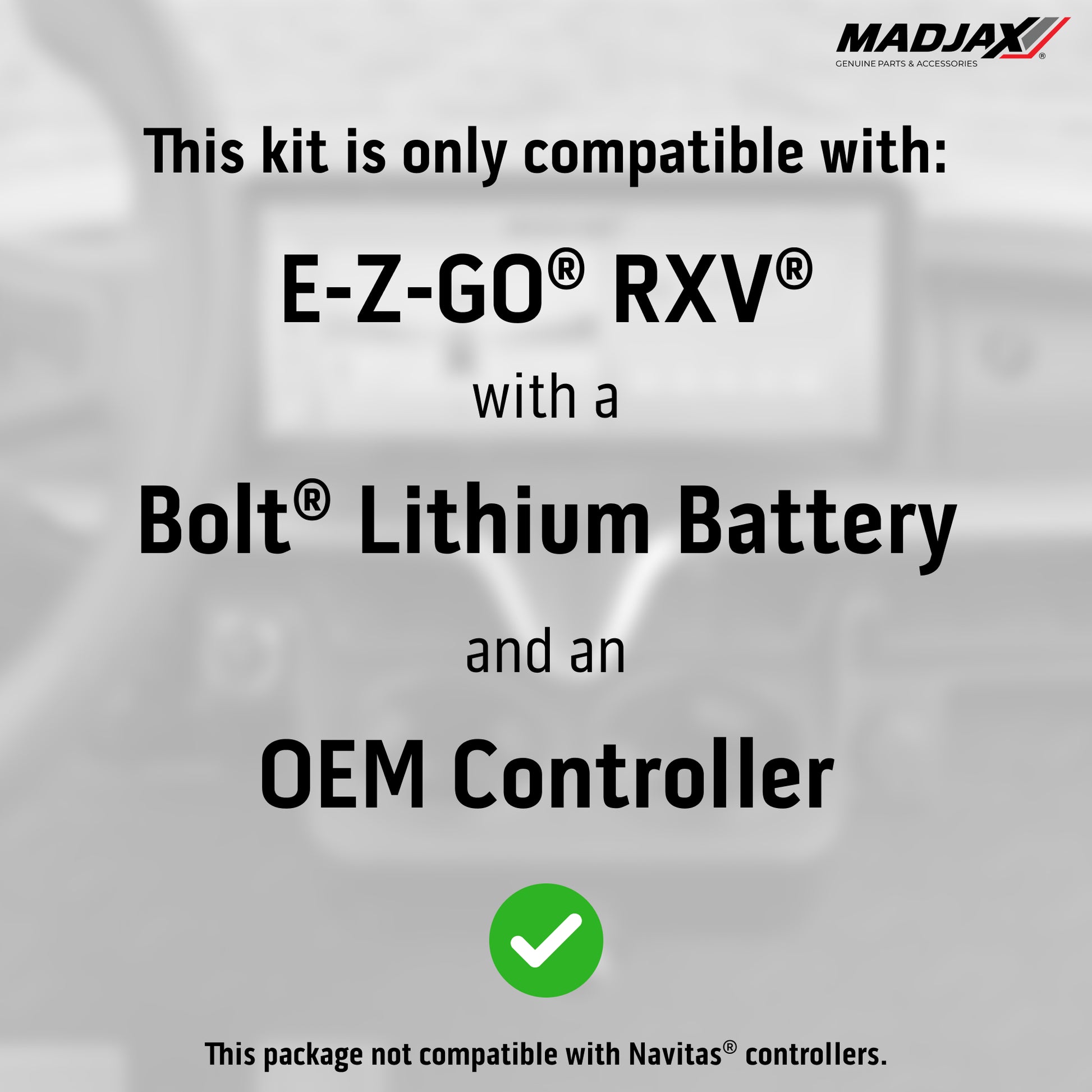 MadJax® Kinect™ Display Screen Kit for A/C motor EZGO RXV wi