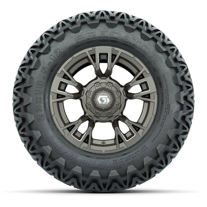 GTW® Vandal Bronze/Machined 12 in Wheels with 23X10.5-12 Predator All-Terrain Tires – Full Set