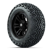 GTW® Shogun Gloss Black 14 in Wheels with 23x10-14 Predator  - 3/4 view