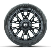 Set of (4) 14 in GTW® Stellar Black Wheels with 205/40-R14 F - front view